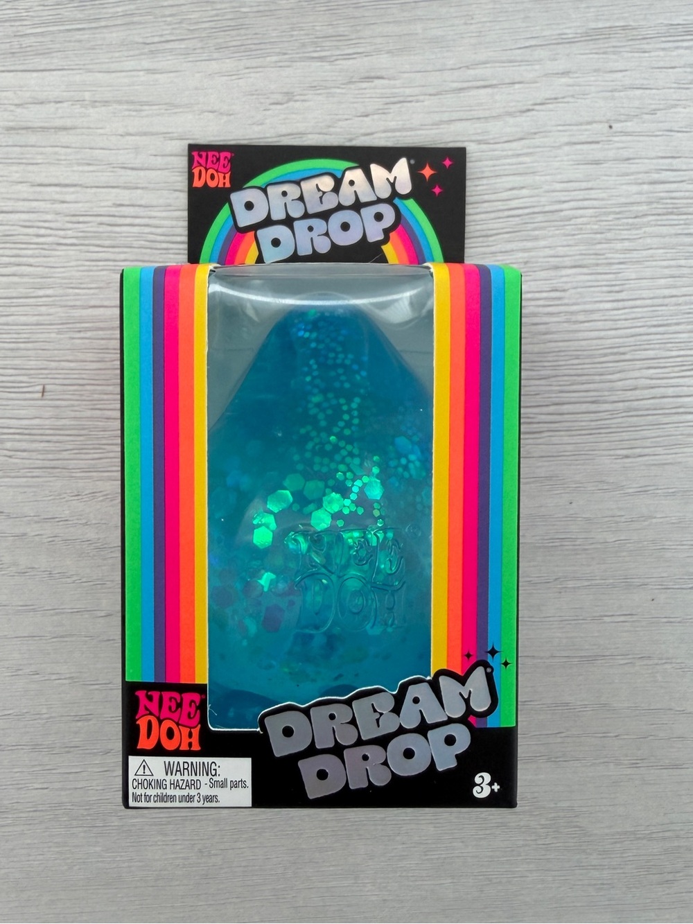 NeeDoh Dream Drop Blue Glitter Stress Toy, New in Box